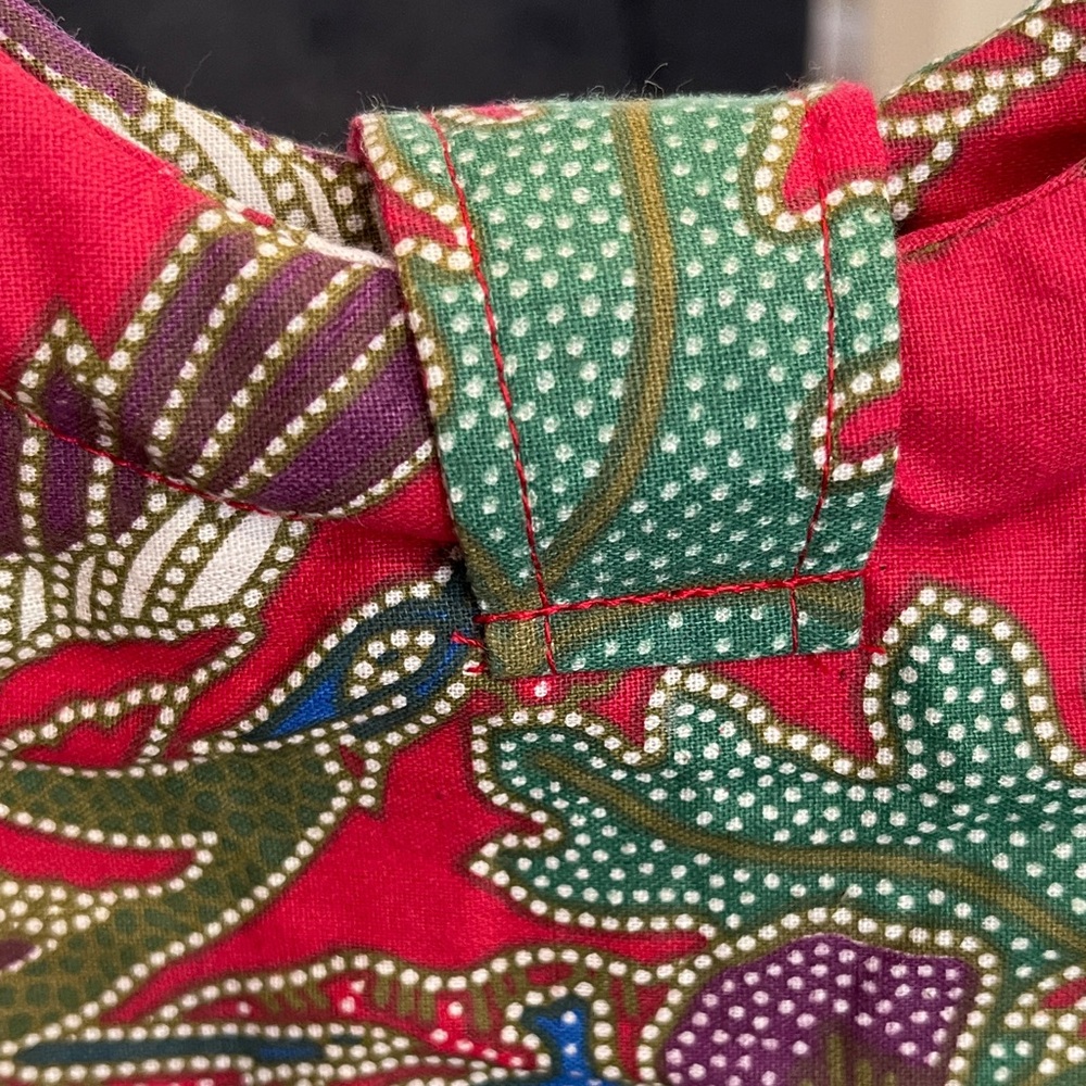 NWOT...Poppy ➕ Sage Red Floral Woven Handle Tote & Base - Picture 5 of 8